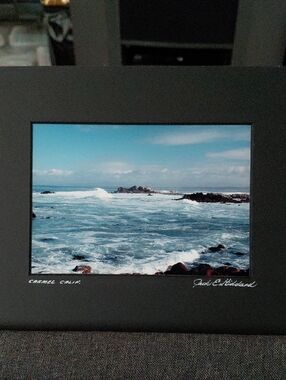 Pebble Beach Crashing Waves 5x7 Photo 8x10 Mat By Jack E. Stiddard